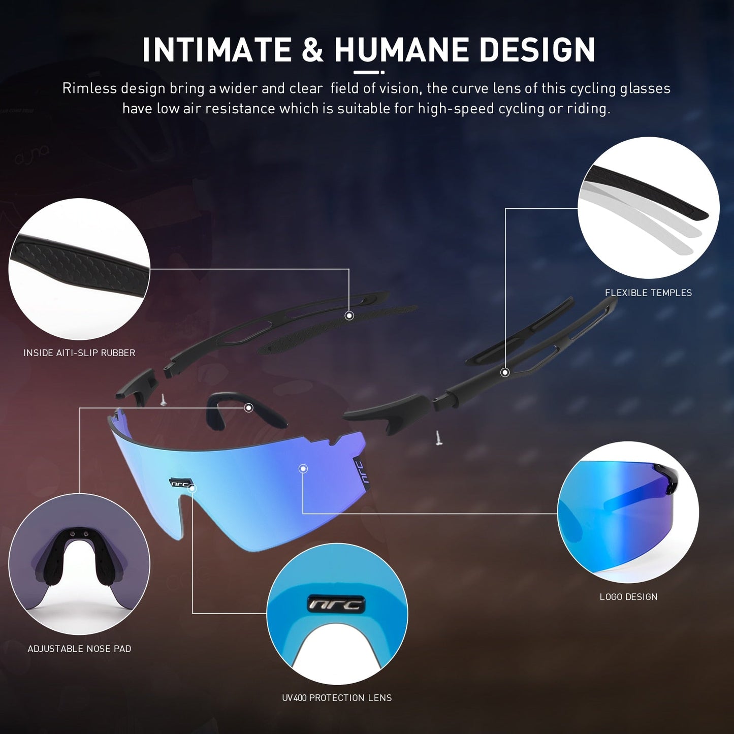 NRC™ UV400 Triple Lens Cycling Sunglasses