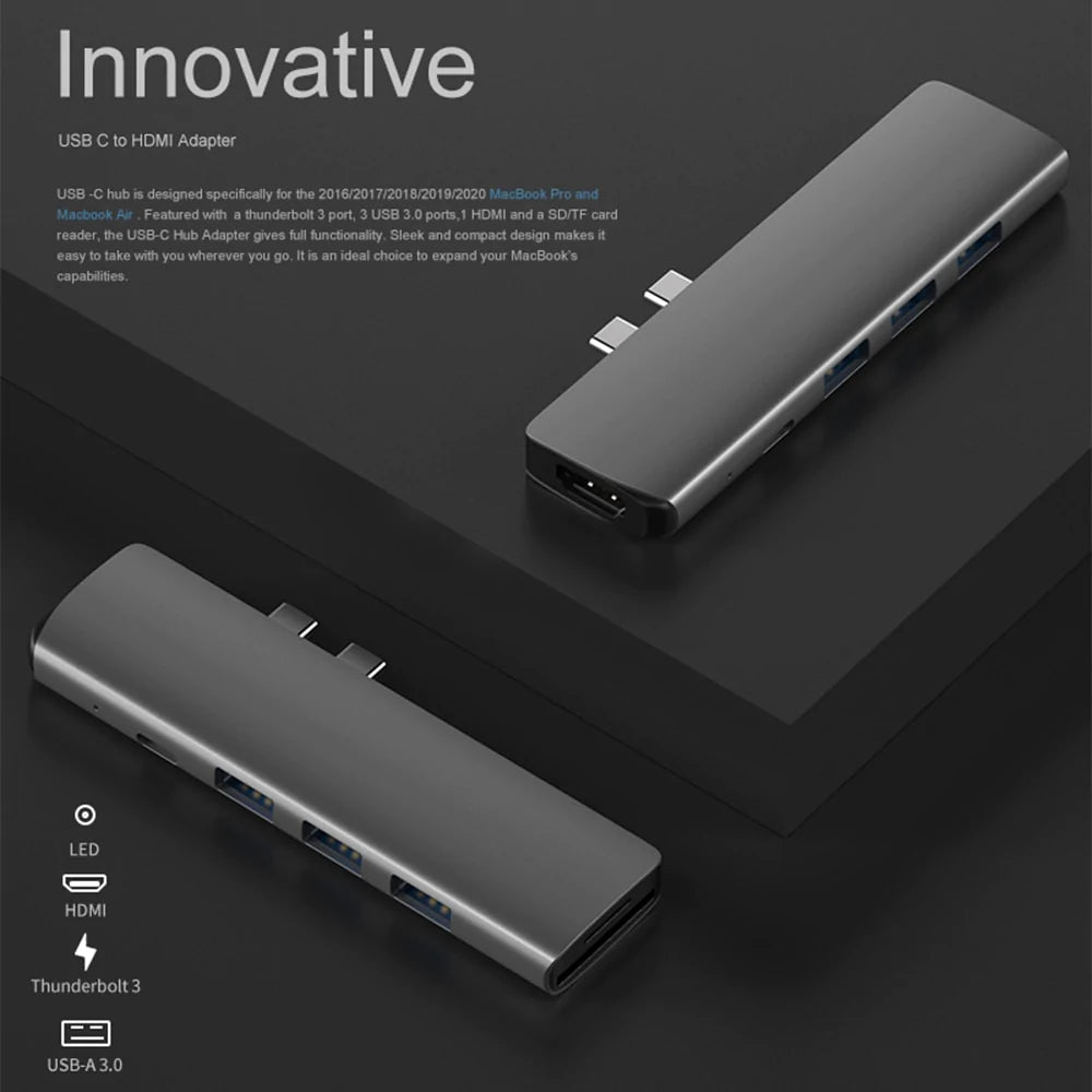 MacBook Pro/Air  7 in 1 USB Port Splitter Adapter