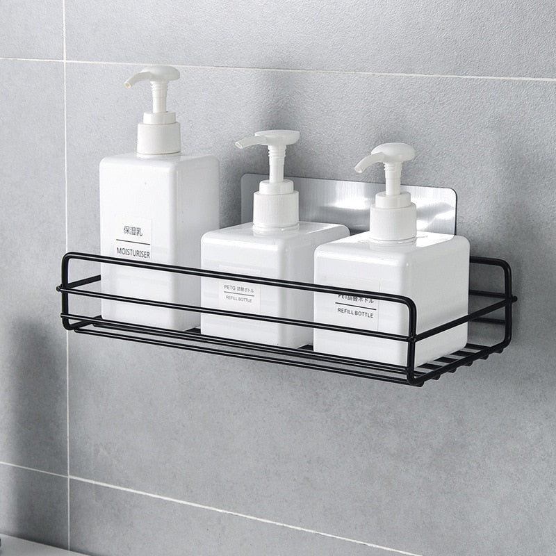 Punch-Free Luxury Aluminum Bathroom Shelves