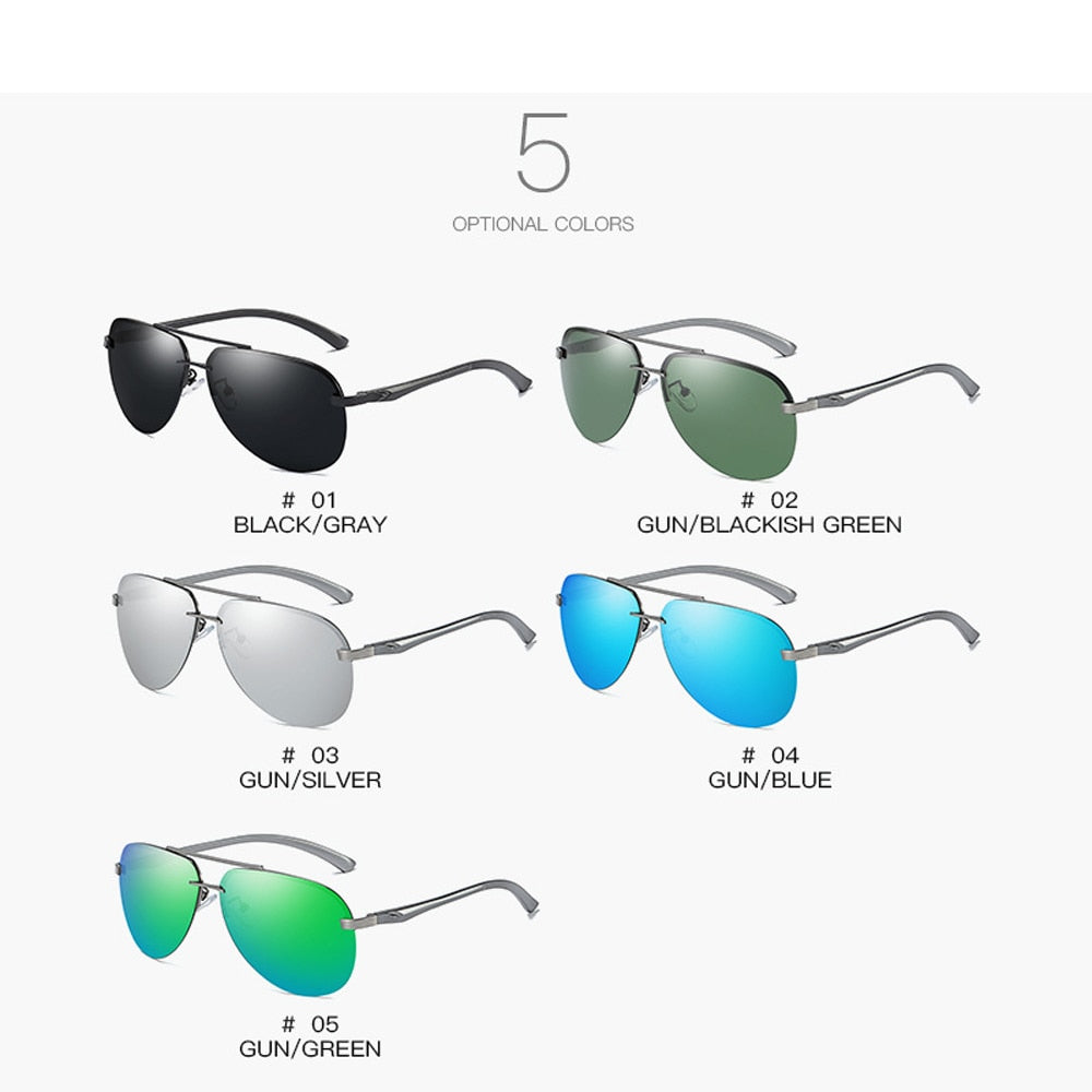 Mirror Pilot Design Polarized Sunglasses