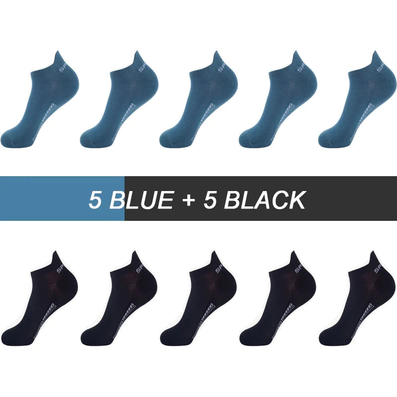 High Quality Breathable Cotton Ankle Mesh Socks (10Pairs )