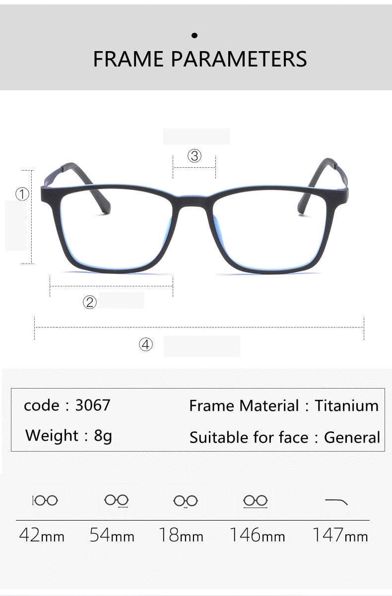 Pure Titanium Anti-Blue Light Reading Glasses