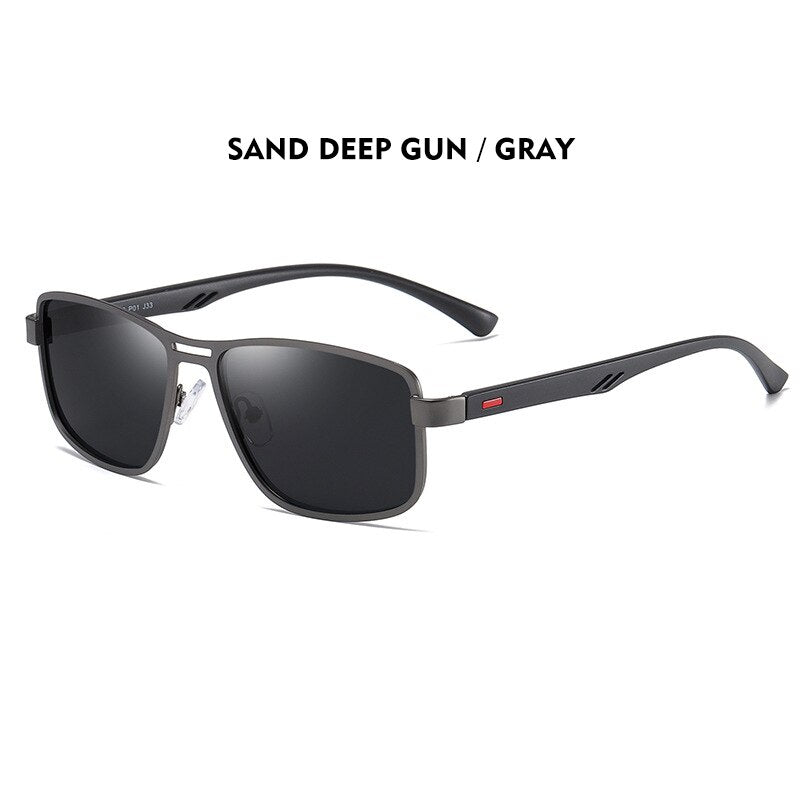 Polarized Square Metal Sunglasses For Men