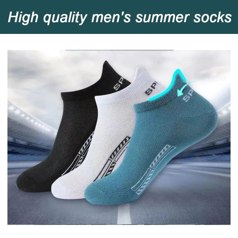 High Quality Breathable Cotton Ankle Mesh Socks (10Pairs )