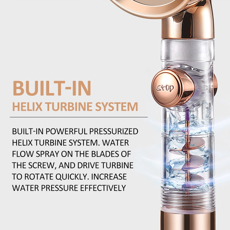 Turbocharged™ Water-saving Filtering Shower Head