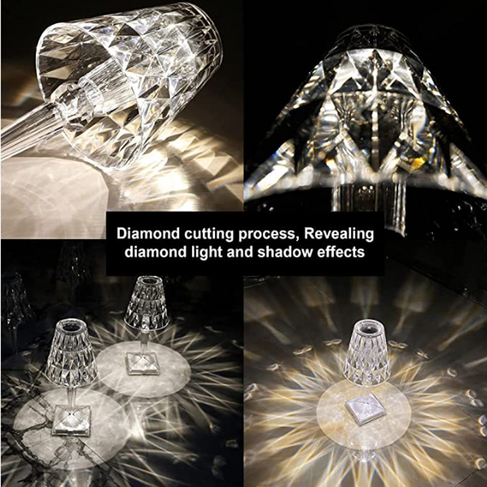 Crystal Diamond Glow Touch Table Lamp