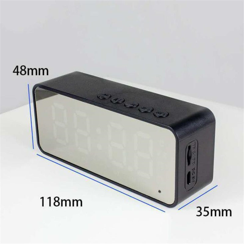 Stylish Bluetooth Speaker Mirror Alarm Clock