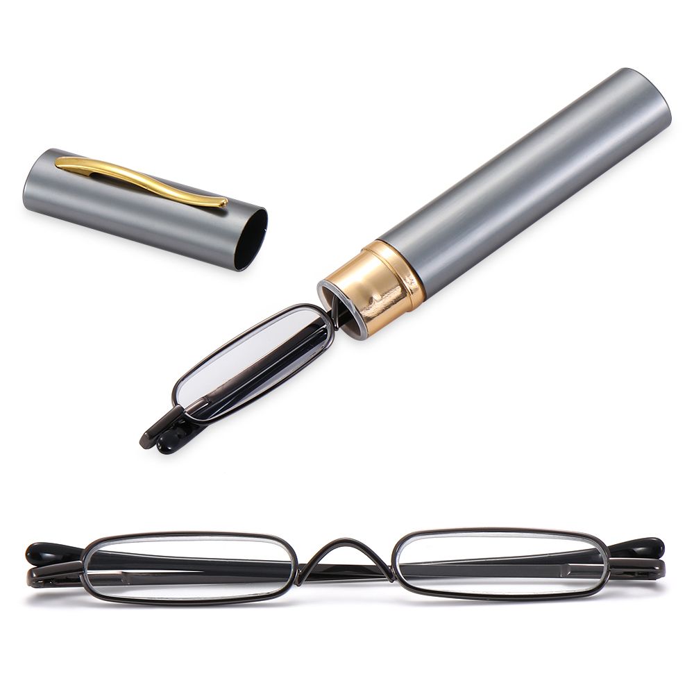 Ultra-thin Metal Reading Glasses with Tube Case