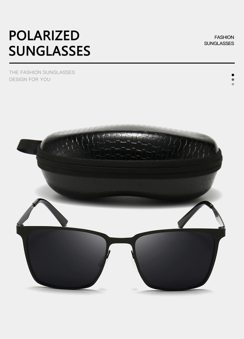 Classic Square Frame Polarized Sunglasses