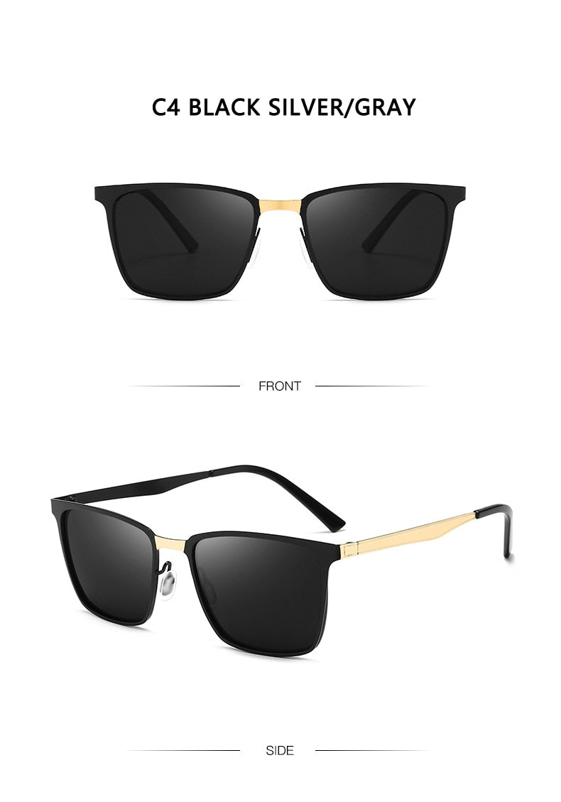 Classic Square Frame Polarized Sunglasses