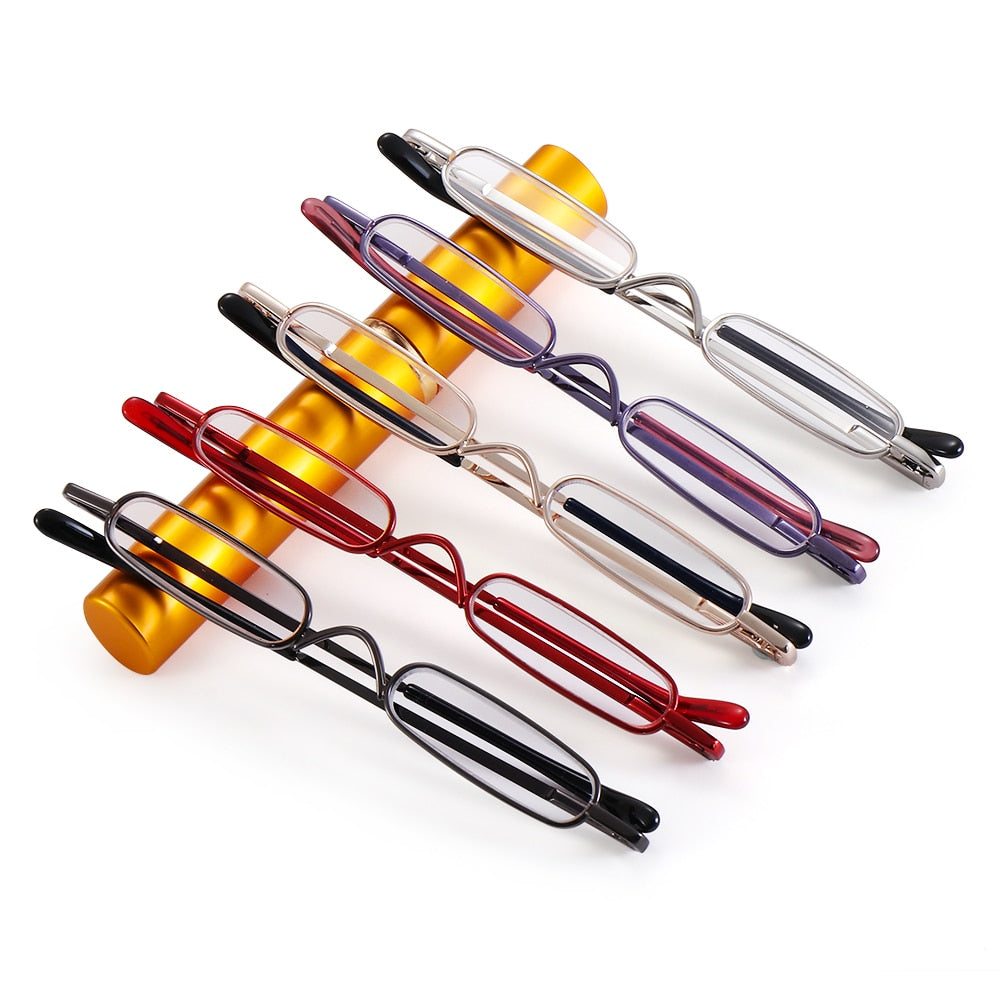 Ultra-thin Metal Reading Glasses with Tube Case