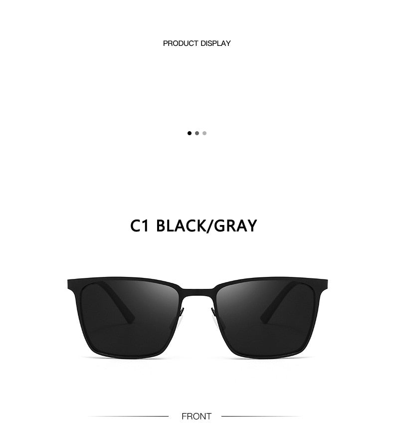 Classic Square Frame Polarized Sunglasses