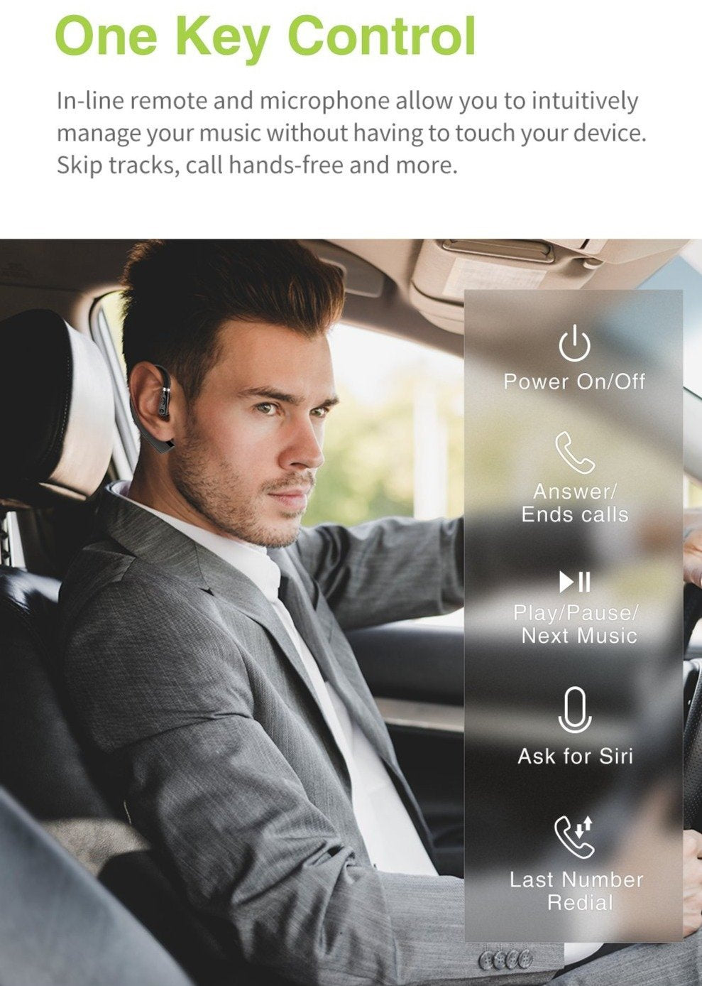 M11™ Bluetooth 5.0 HD Smart Ear Hook Headset