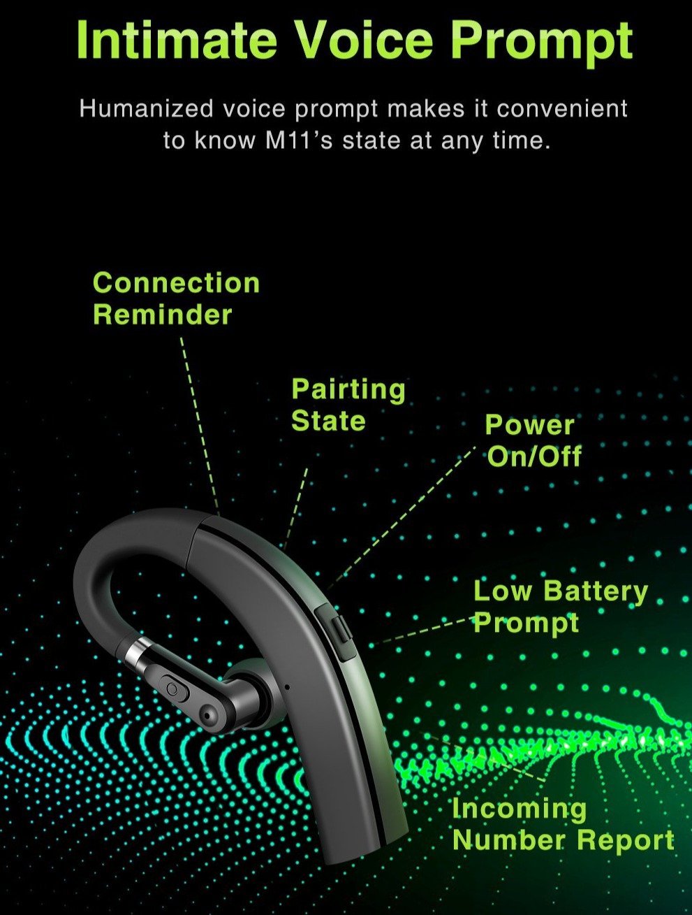 M11™ Bluetooth 5.0 HD Smart Ear Hook Headset
