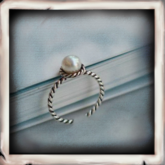 ORX- 100% 925 Sterling Silver Rings For Women Natural Fresh Water Pearl P - Indigo-Temple