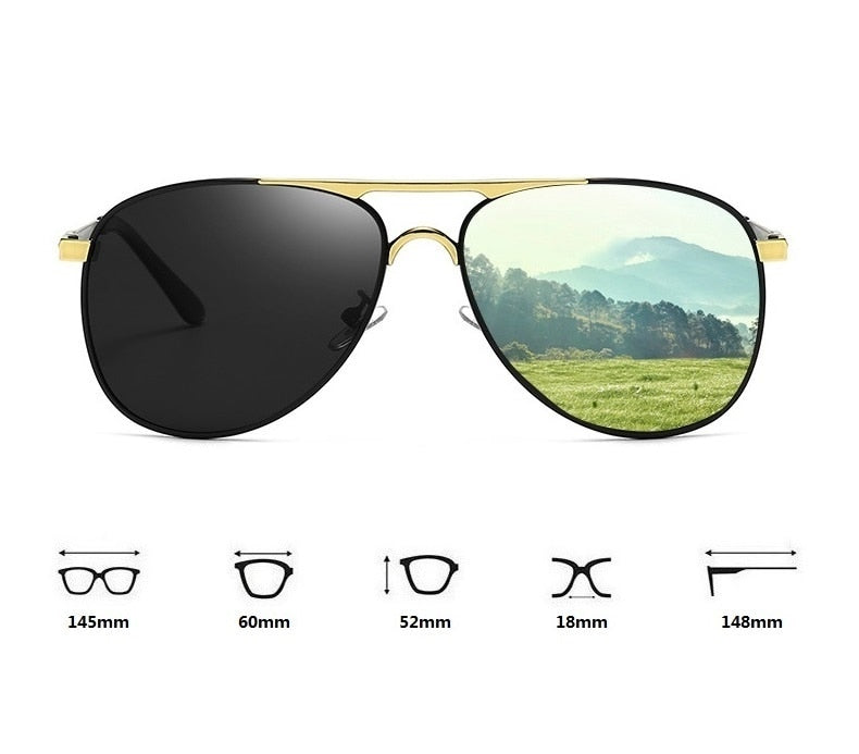 Luxury Pilot Polarized Metal Sunglasses