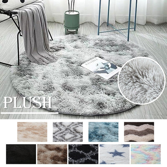 Stylish Fluffy Faux Fur Round Rug