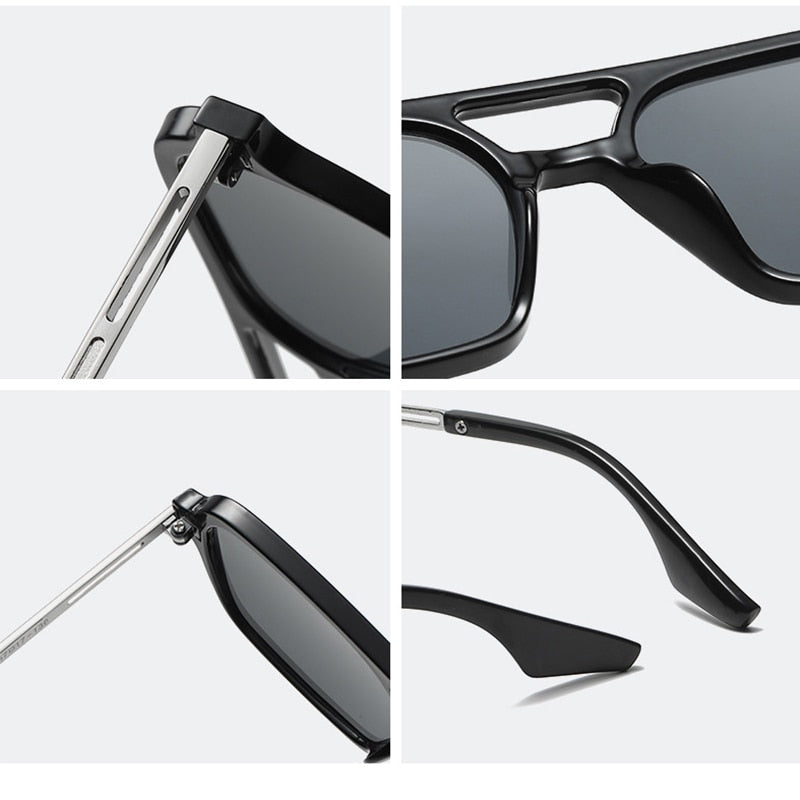Retro Double Bridges Gradient Sunglasses