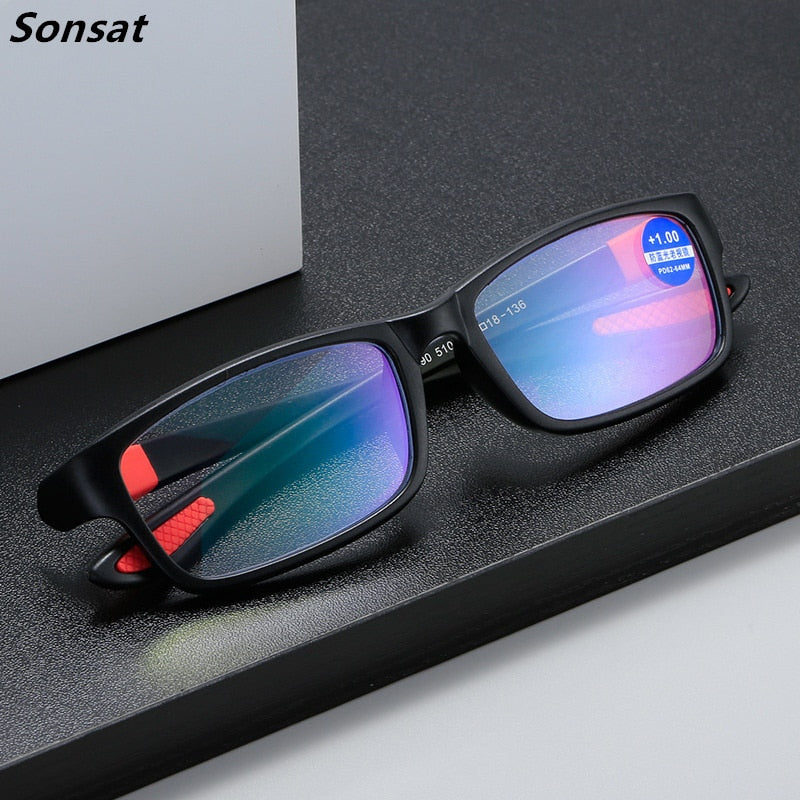 Sporty Anti-blue Light TR90 Flexible Reading Glasses