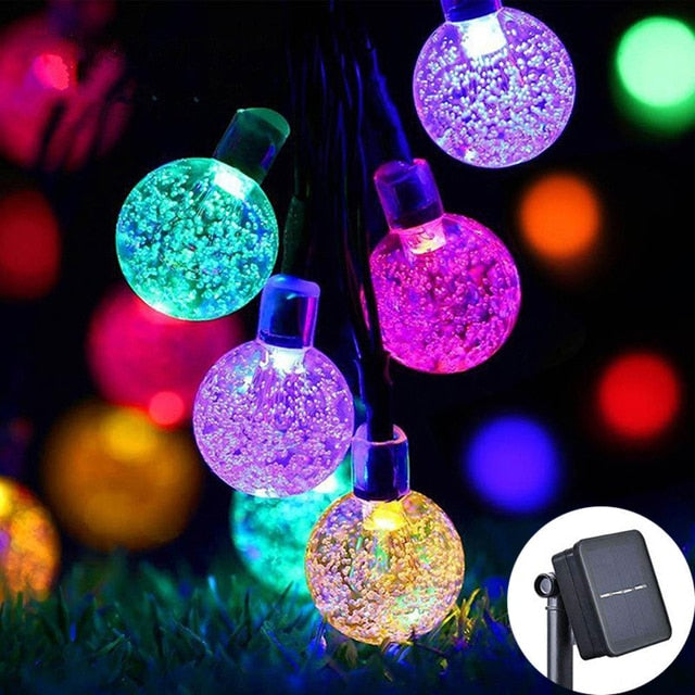 Solar Powered LED Outdoor String Lights