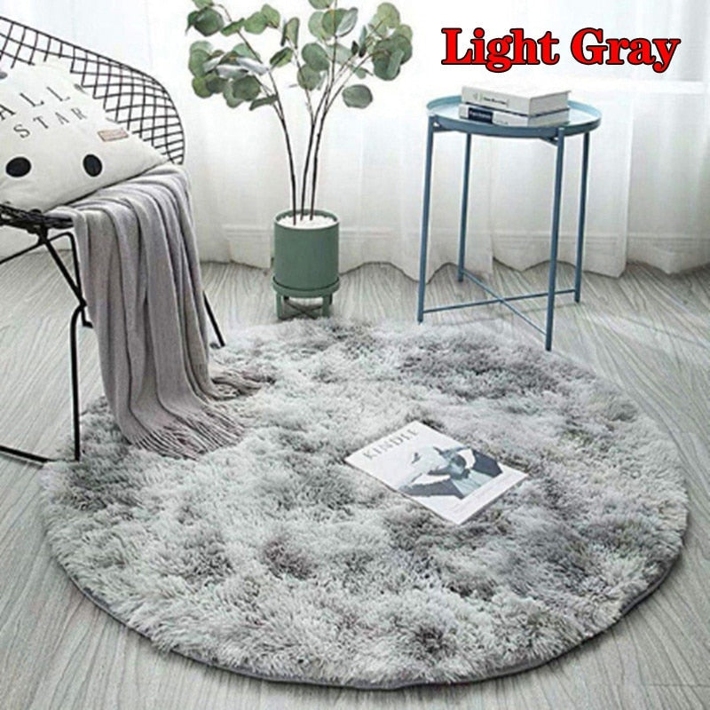 Stylish Fluffy Faux Fur Round Rug