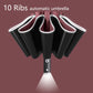 Fully Automatic Reverse Umbrella With LED Flashlight