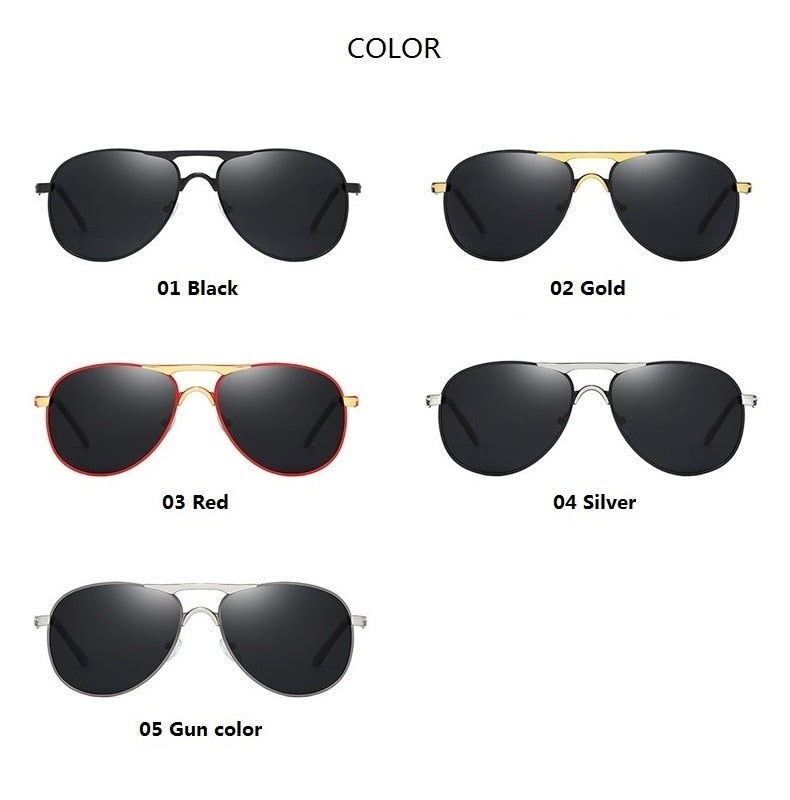 Luxury Pilot Polarized Metal Sunglasses