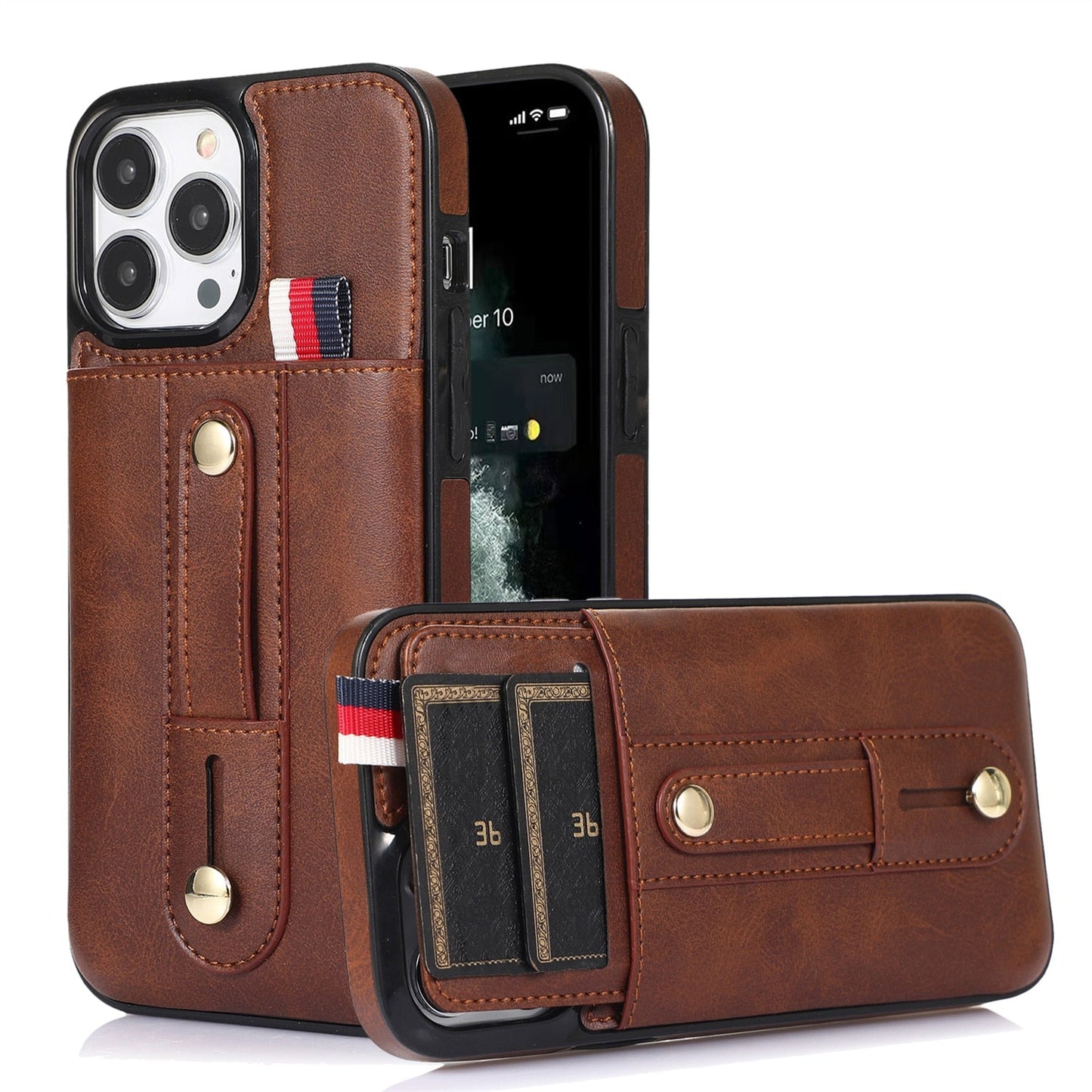 Ring & Stand Wallet Phone Case For iPhone