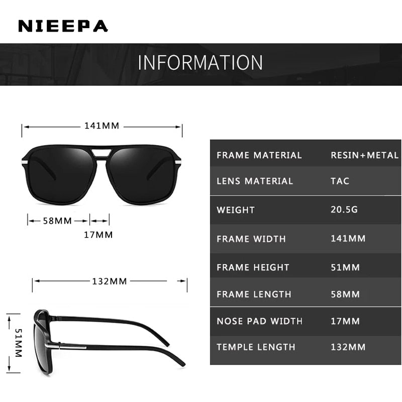 Vintage Squared Polarized Sunglasses