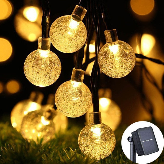 Solar Powered LED Outdoor String Lights