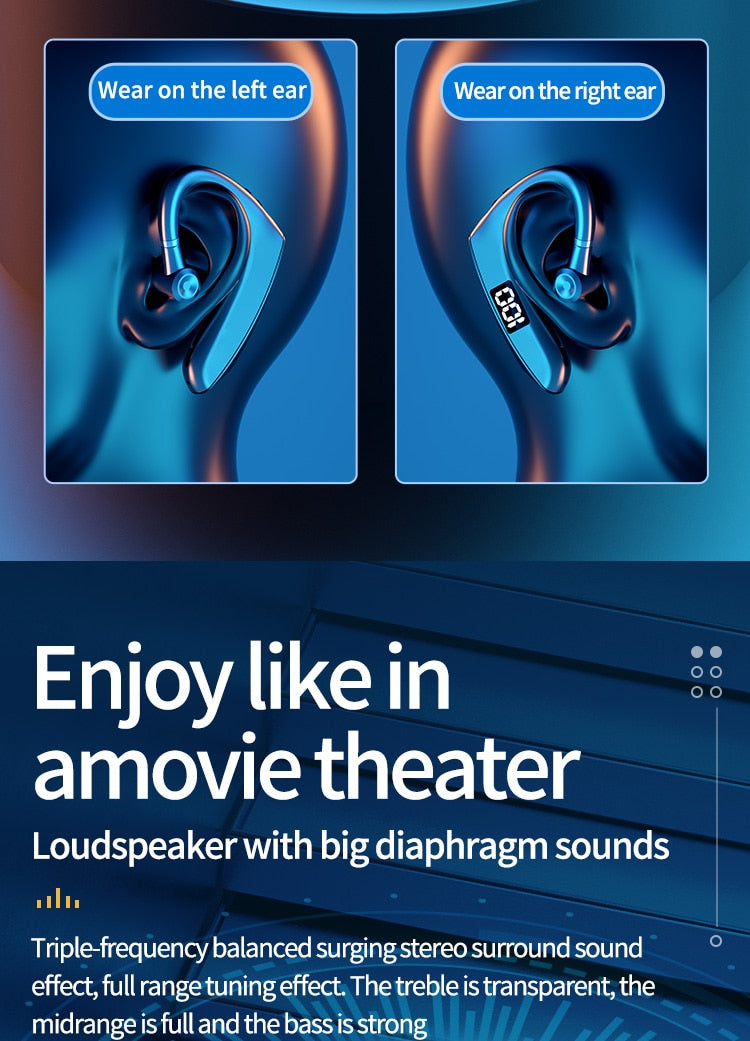 Wireless HD Call Bluetooth Earphone with Digital Display