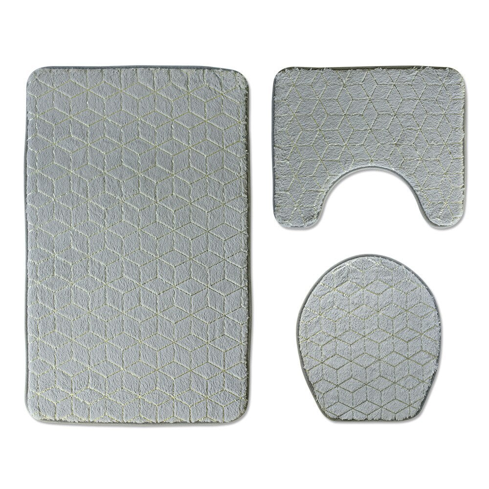 Bathroom Anti-Slip Absorbent Cobblestone Mat Set