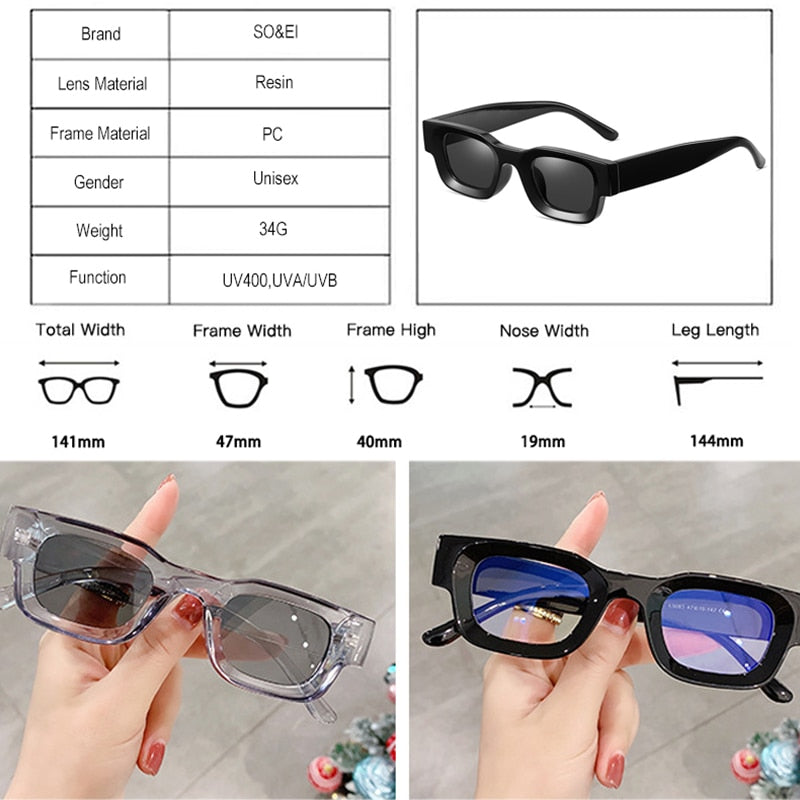 Retro Punk UV400 Square Polarized Sunglasses