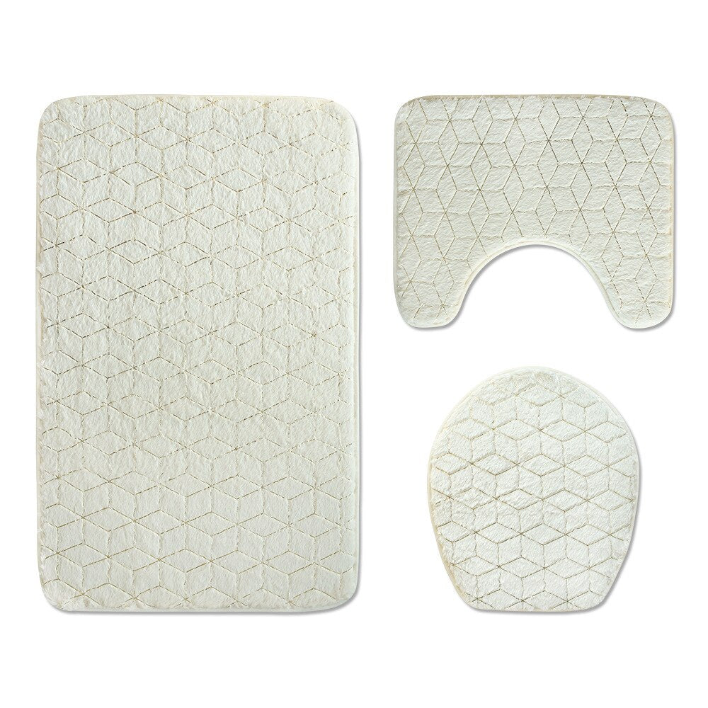 Bathroom Anti-Slip Absorbent Cobblestone Mat Set