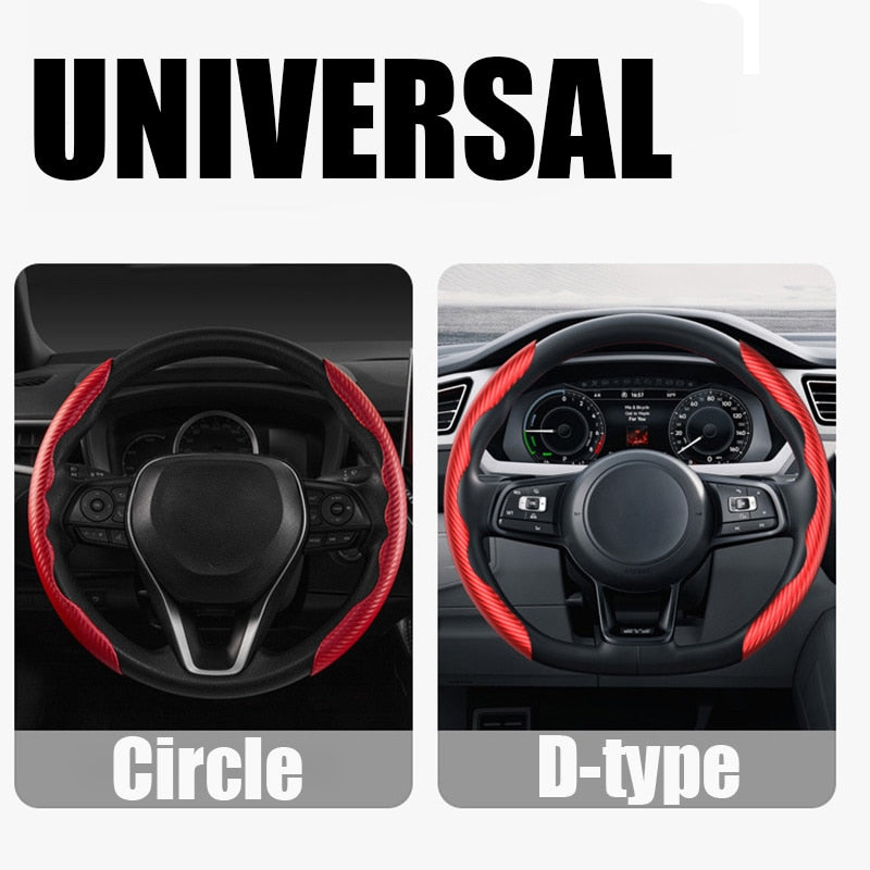 Carbon Fiber Universal Non-Slip Steering Wheel Cover