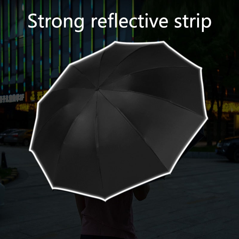 Fully Automatic Reverse Umbrella With LED Flashlight