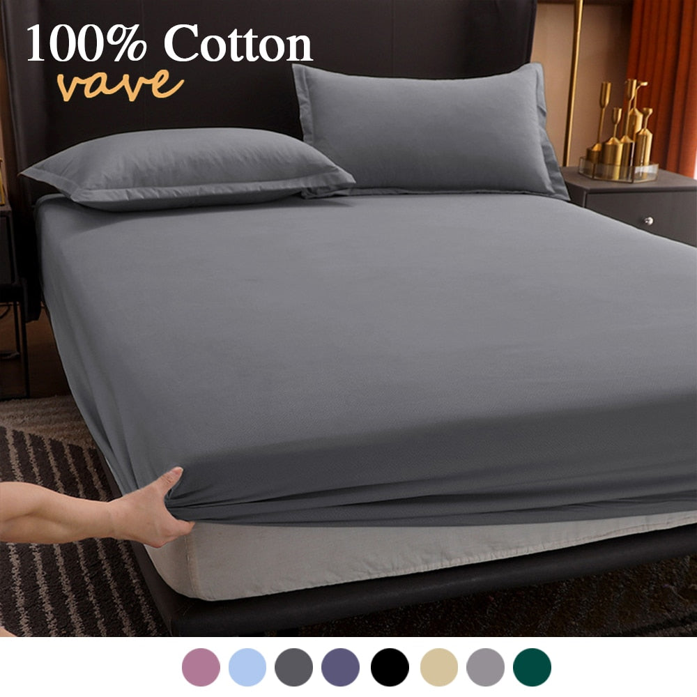 Premium 100% Cotton Breathable Anti-Slip Bed Sheet