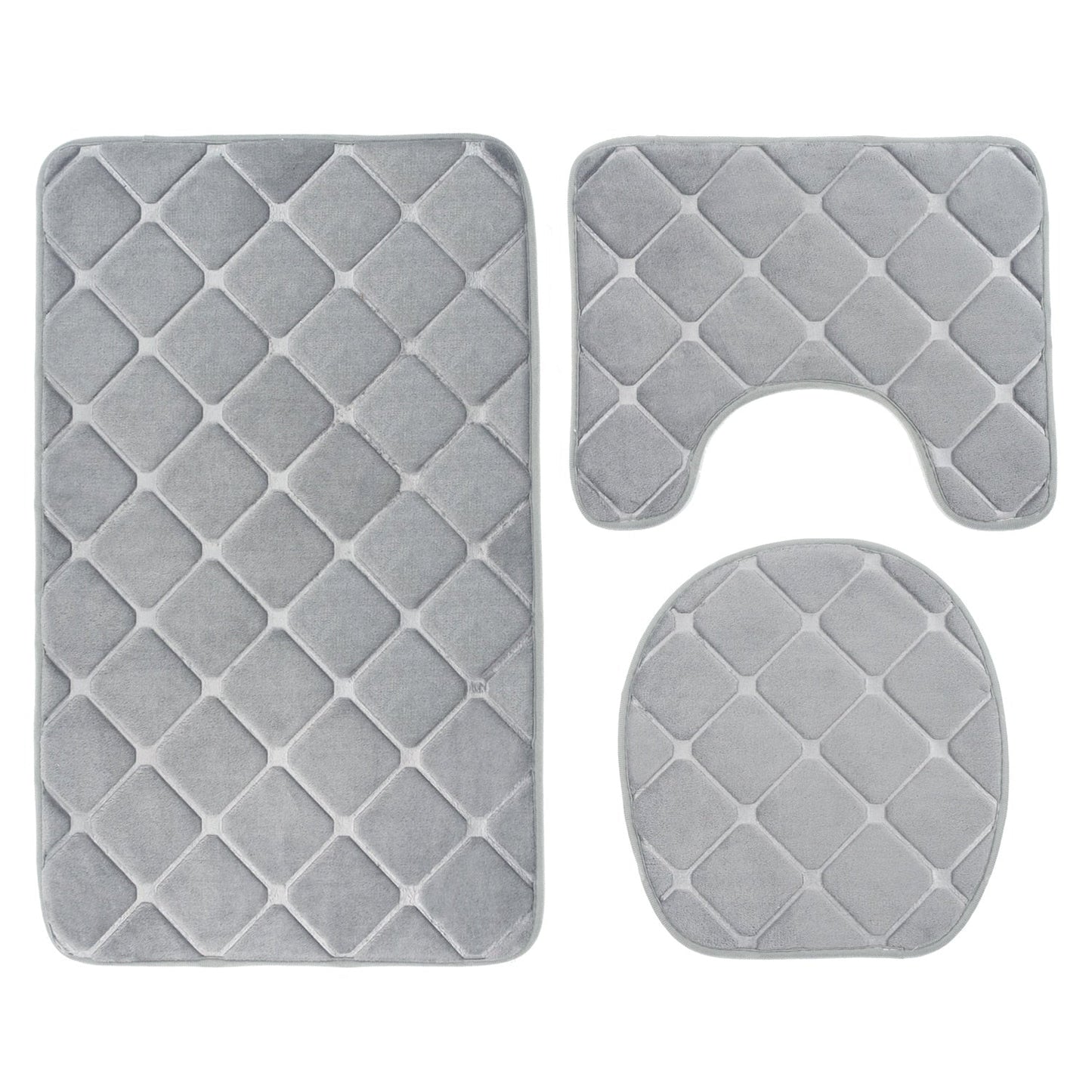 Bathroom Anti-Slip Absorbent Cobblestone Mat Set