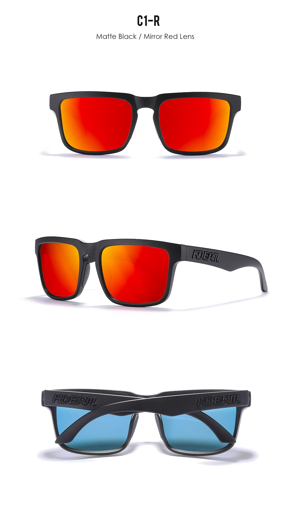 KDEAM Ultra-Stylish Square Polarized Sunglasses