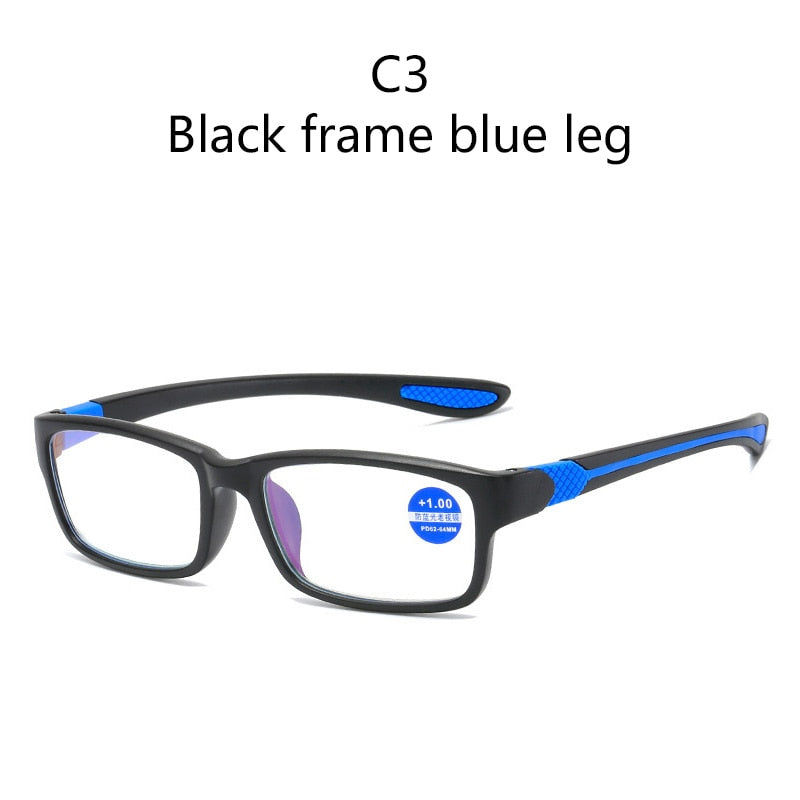 Sporty Anti-blue Light TR90 Flexible Reading Glasses