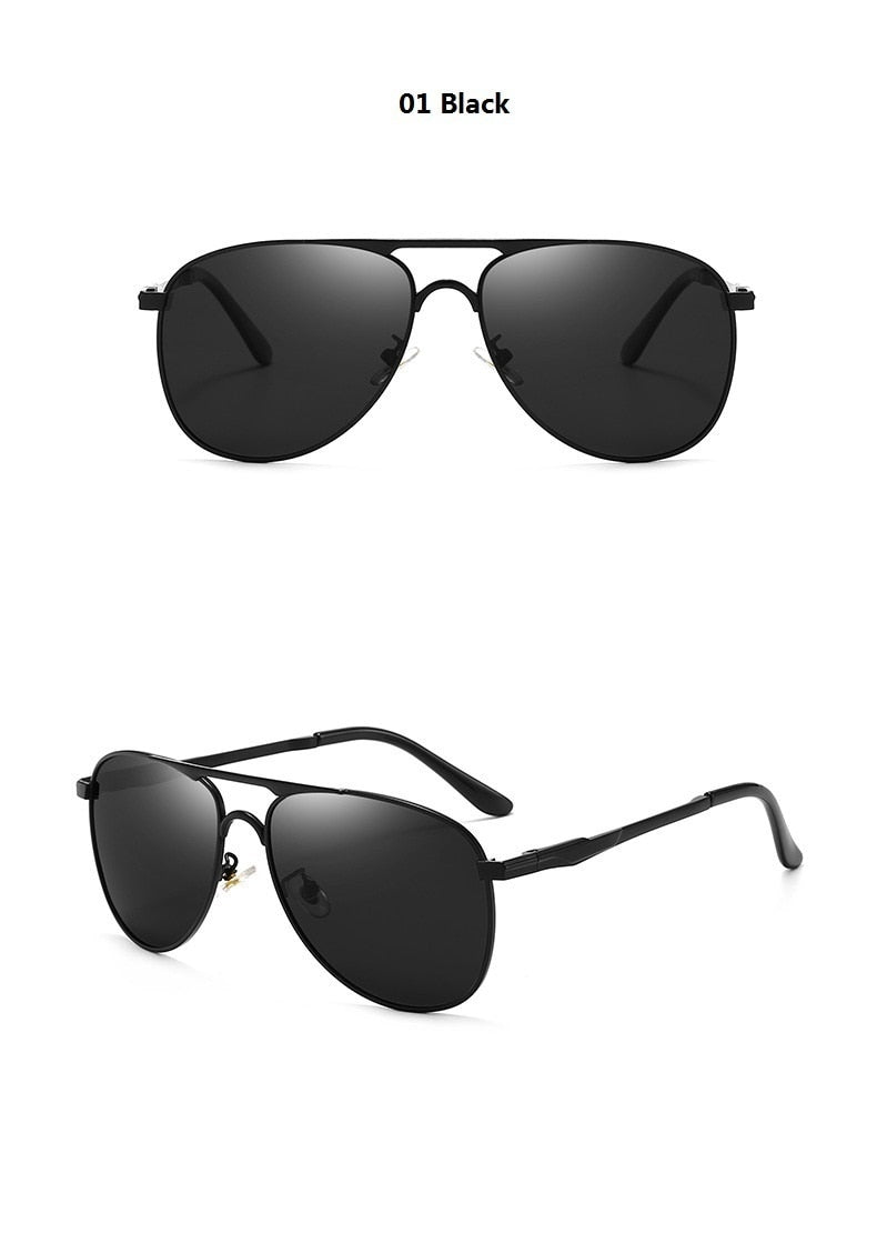 Luxury Pilot Polarized Metal Sunglasses