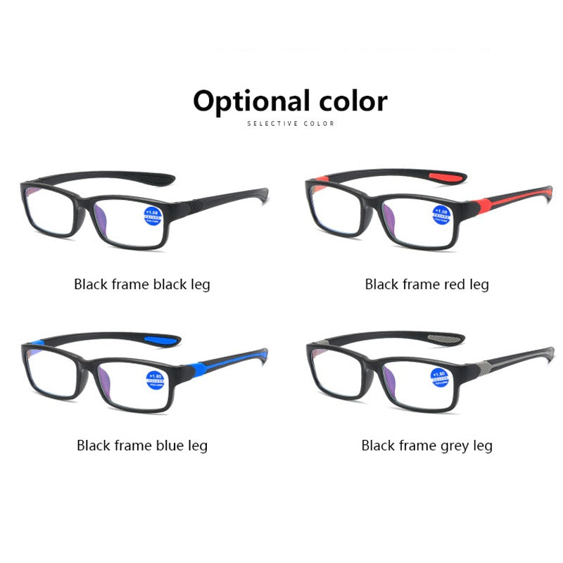 Sporty Anti-blue Light TR90 Flexible Reading Glasses
