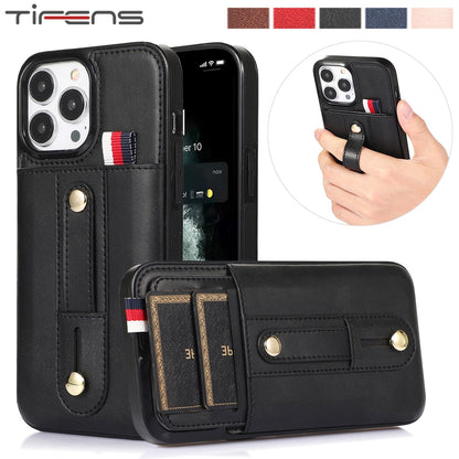 Ring & Stand Wallet Phone Case For iPhone