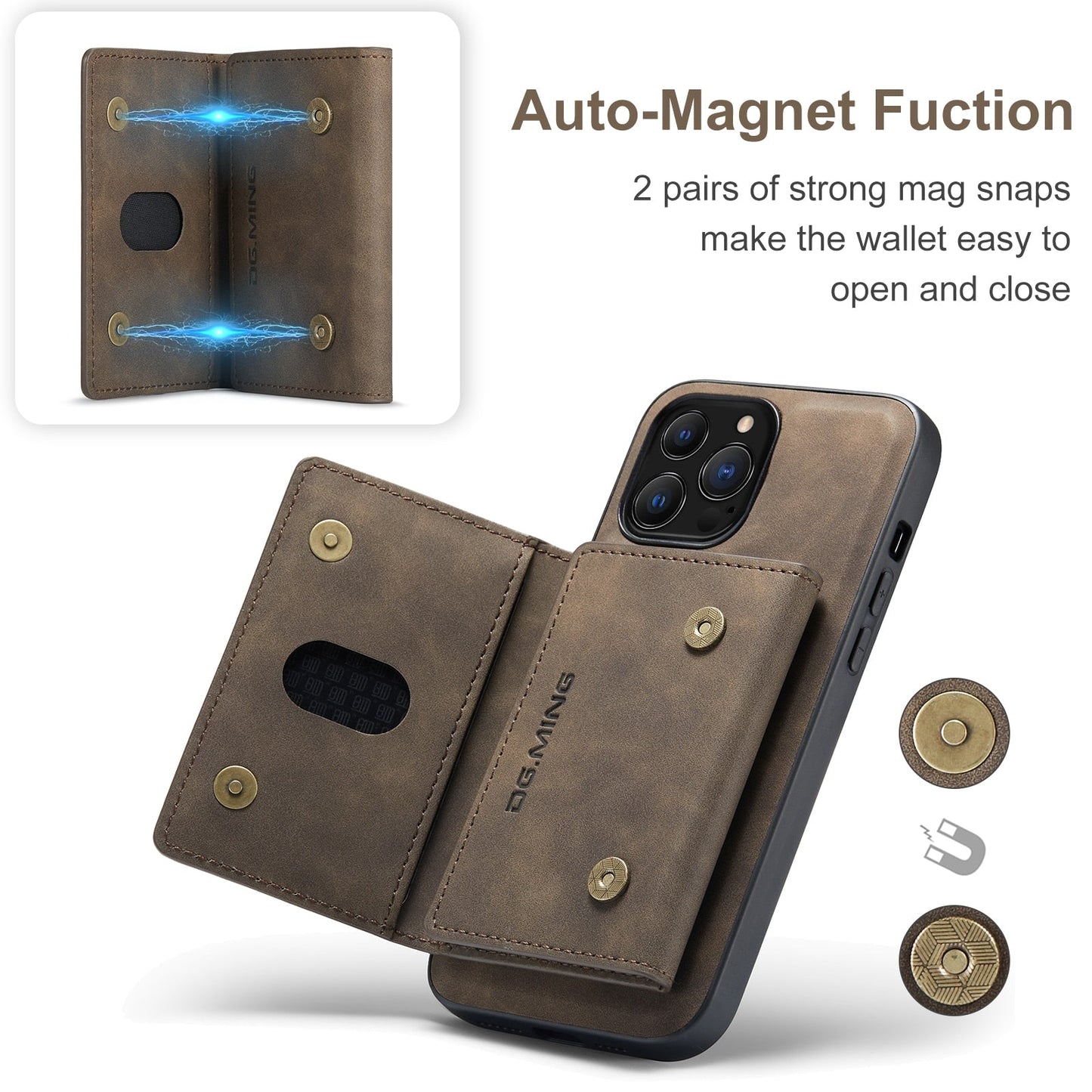 Detachable 2 in 1 Magnetic Wallet  iPhone Case