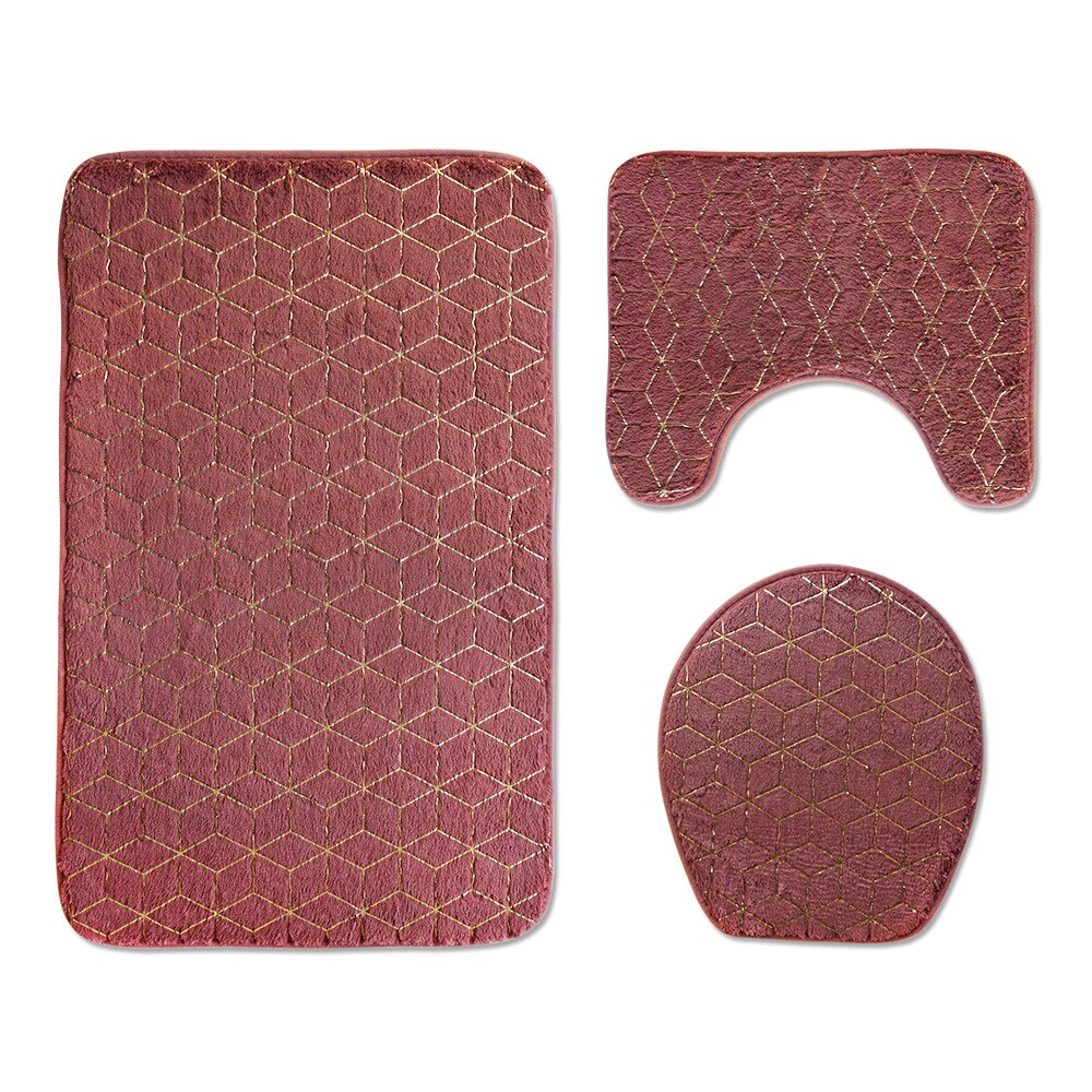 Bathroom Anti-Slip Absorbent Cobblestone Mat Set