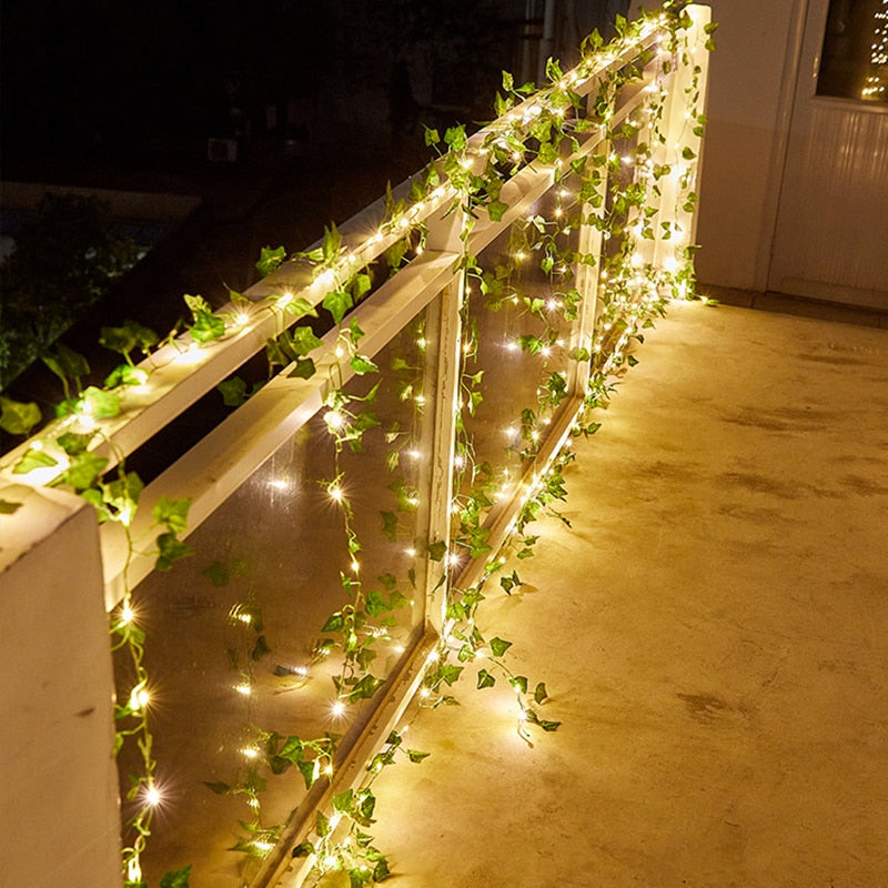 Garden Waterproof Solar Vine Leaf Lights