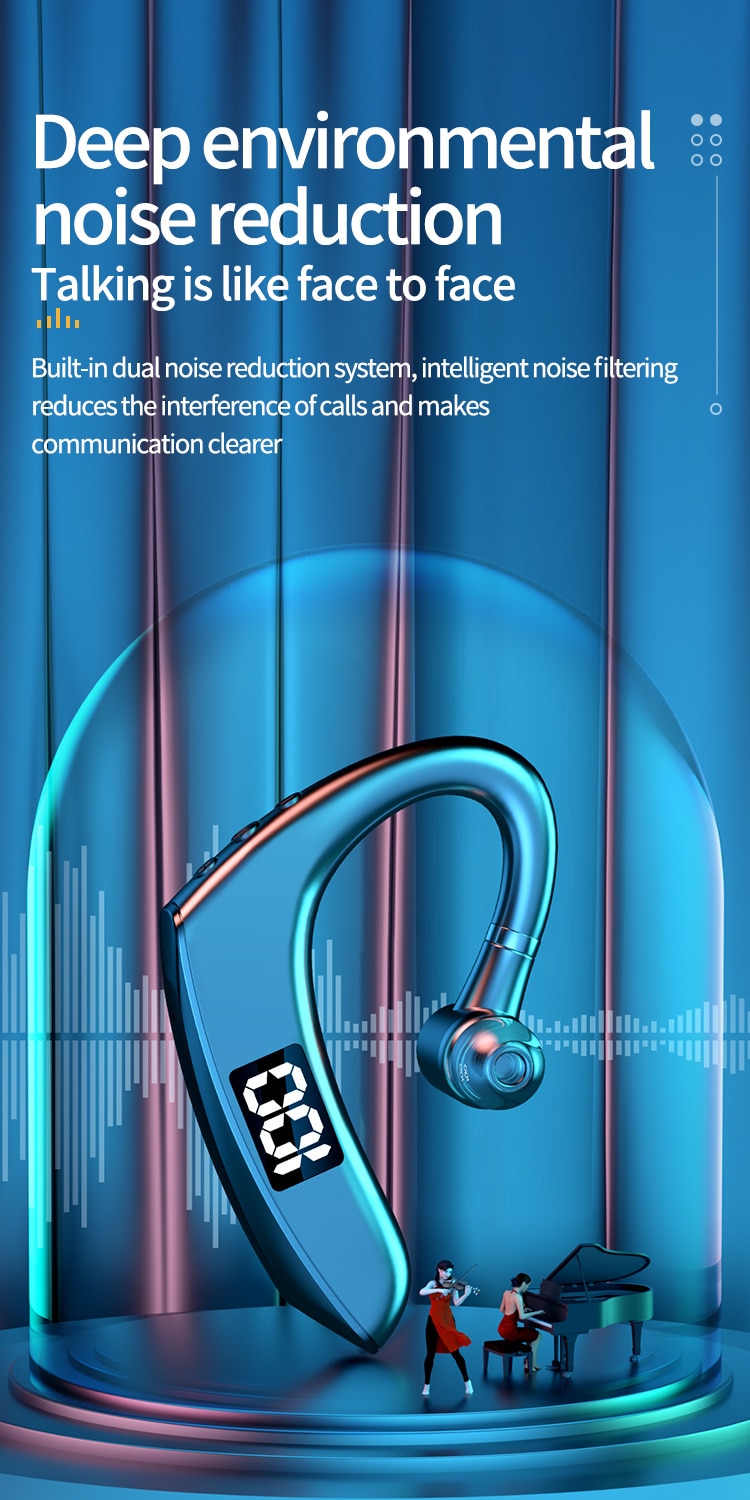 Wireless HD Call Bluetooth Earphone with Digital Display