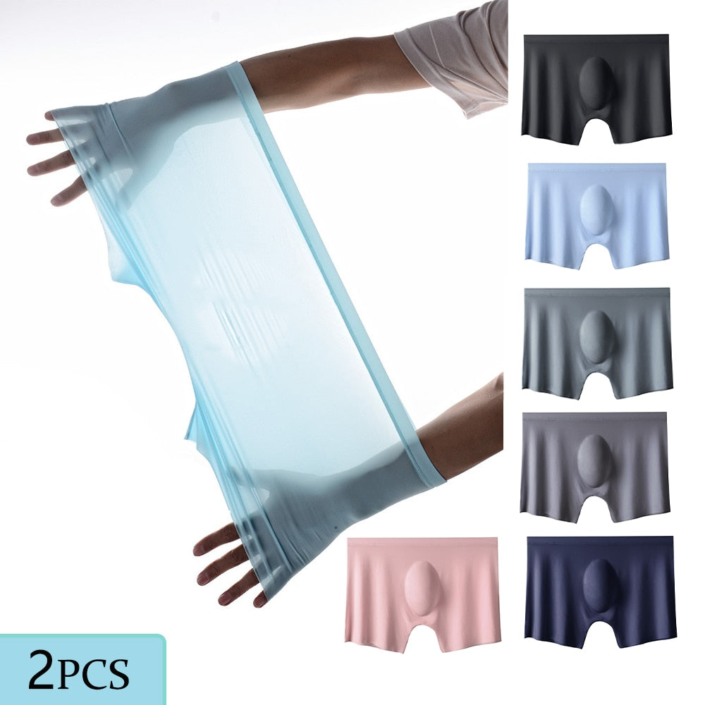 Men's Ice Silk Ultra-thin Breathable Boxers (2 Pcs)