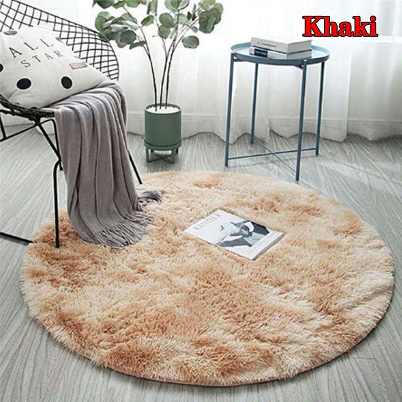 Stylish Fluffy Faux Fur Round Rug