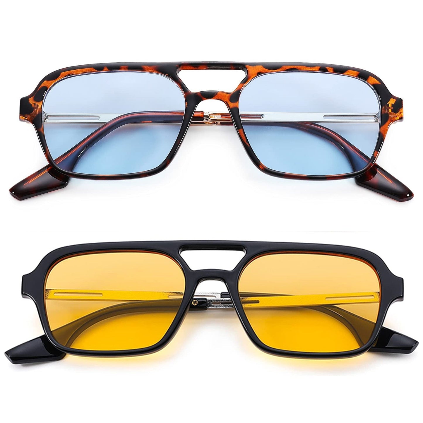 Retro Double Bridges Gradient Sunglasses
